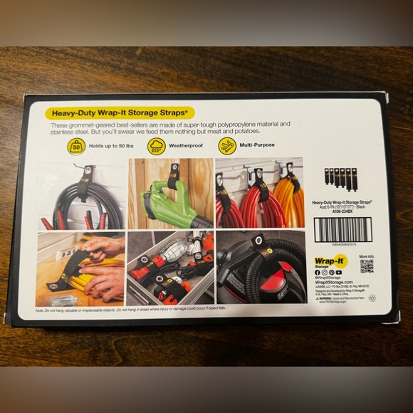 Wrap It Storage Heavy Duty Storage Straps Assorted 6 Pack Velcro Easy Organize - Picture 7 of 7